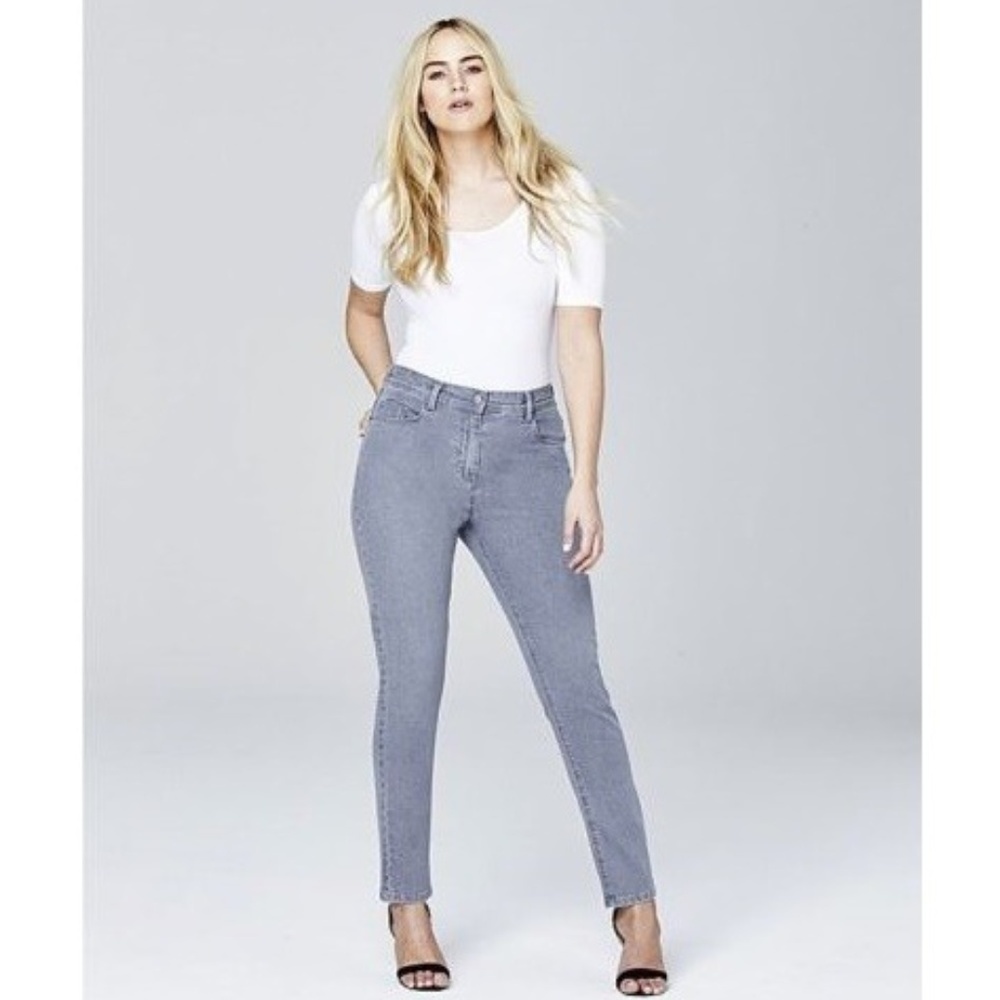 SIMPLY BE. ANTHOLOGY DENIM SKINNY JEANS - GREY WASH SIZE 12 (NEW WITH TAGS)